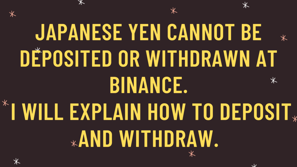 cannot deposit to binance